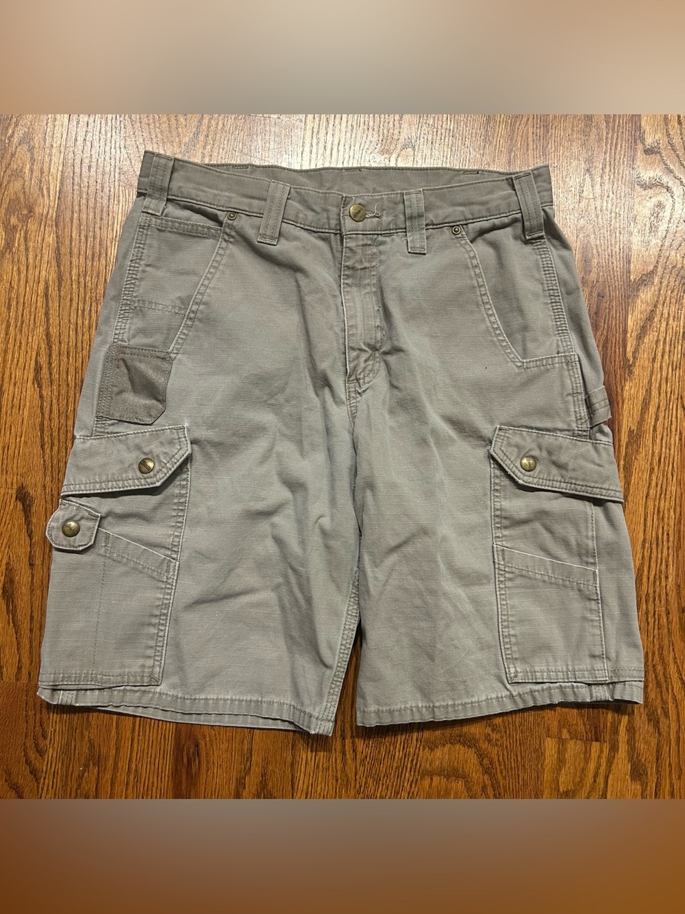 Carhartt Cargo Shorts Mens 33 Tan Ripstop Relaxed Fit B357 DES Workwear
